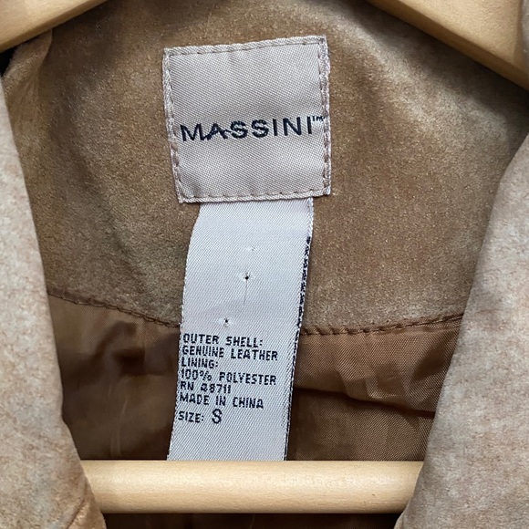 Vintage Massini Brown Genuine Leather Suede Blazer, Small - Picture 3 of 14